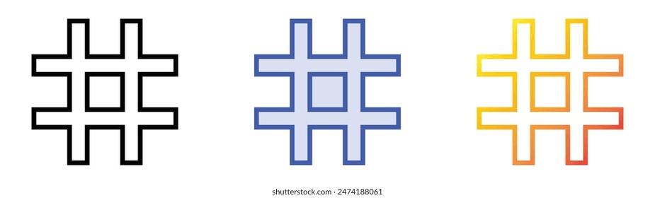 icono de etiqueta. Diseño de estilo de relleno lineal, azul y degradado aislado sobre fondo blanco