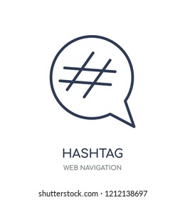 Hashtag icon. Hashtag linear symbol design from Web navigation collection. Simple outline element vector illustration on white background.
