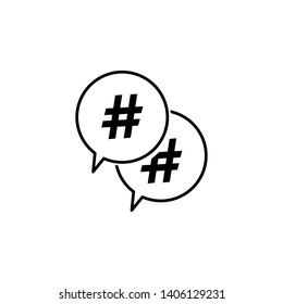 hashtag icon logo design template