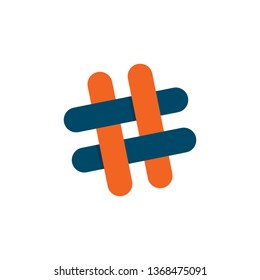 Hashtag icon logo design vector template