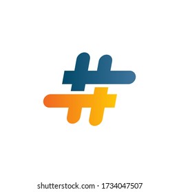 Hashtag icon logo design vector template