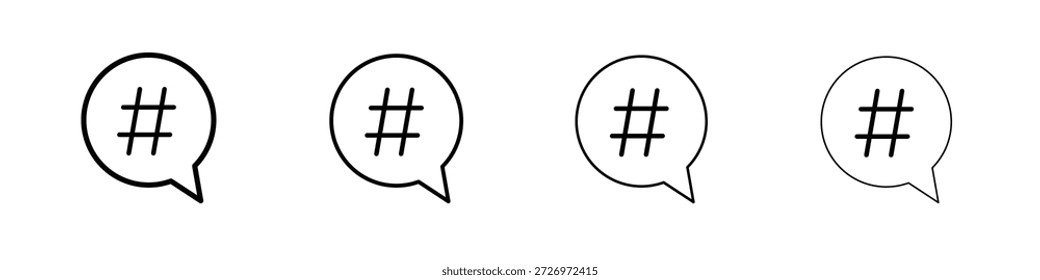 Hashtag icon in modern stroke line style. Vector 10 eps