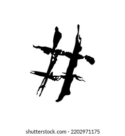 Hashtag-Symbol auf weißem Hintergrund
