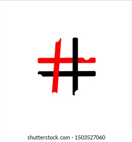 Hashtag icon on white backround