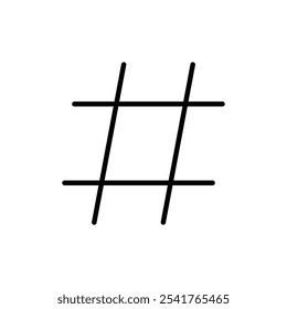 Hashtag icon Outline set in black and white color
