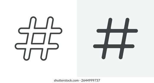 Hashtag icon Outline vector sign