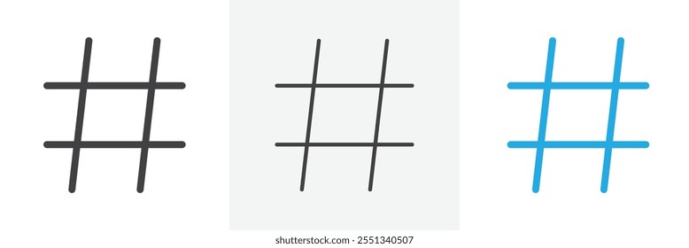 Hashtag icon pack. Vector illustration. EPS10