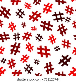 Hashtag icon seamless pattern. Hashtag random seamless pattern