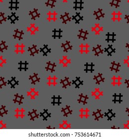 Hashtag icon seamless pattern. Hashtag random seamless pattern