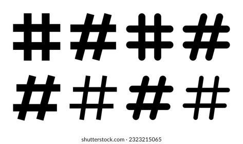 Hashtag icon set illustration. hashtag sign and symbol