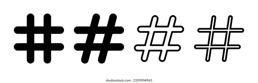 Hashtag icon set illustration. hashtag sign and symbol