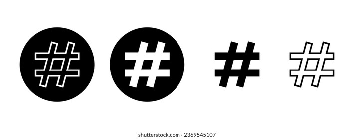 Hashtag icon set illustration. hashtag sign and symbol
