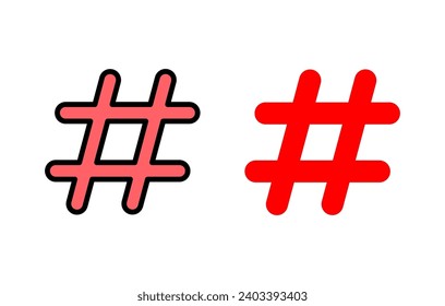 Hashtag icon set illustration. hashtag sign and symbol