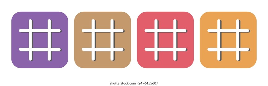 Hashtag icon set illustration. hashtag sign and symbol