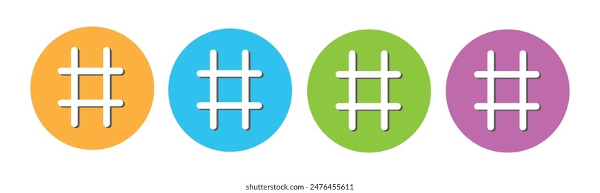 Hashtag icon set illustration. hashtag sign and symbol
