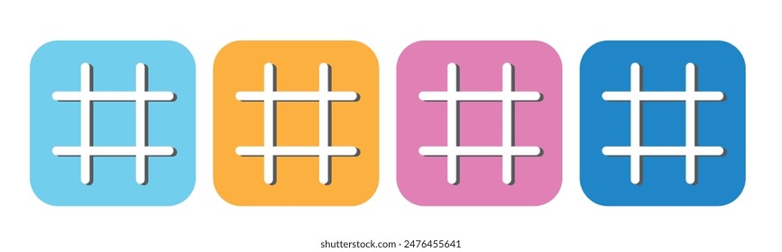 Hashtag icon set illustration. hashtag sign and symbol