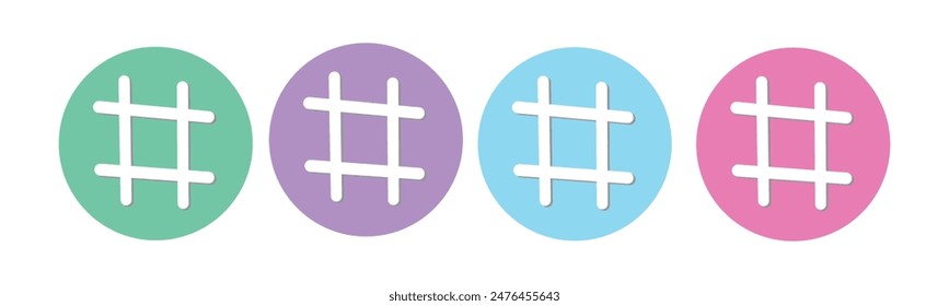 Hashtag icon set illustration. hashtag sign and symbol