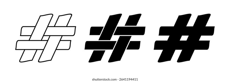 hashtag icon set. modern design isolated on white background