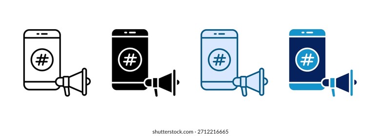 Hashtag Icon Set Multiple Style Collection