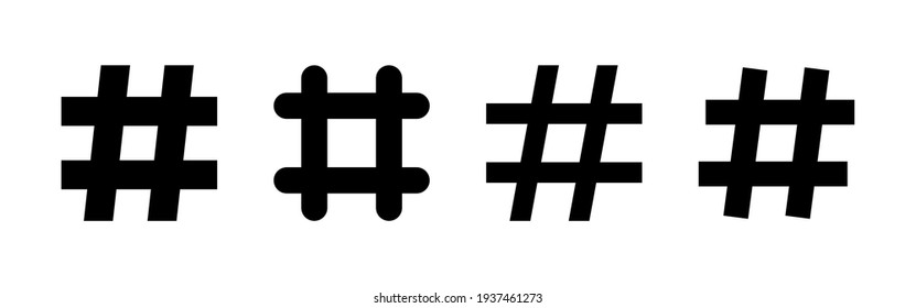 Hashtag icon set. hashtag symbol