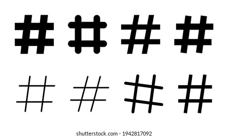 Hashtag icon set. hashtag symbol