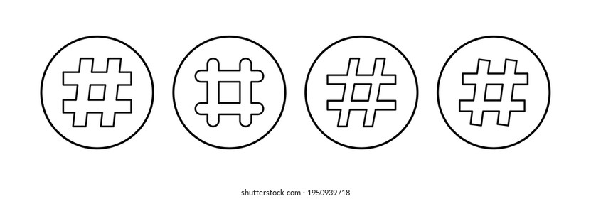 Hashtag icon set. hashtag symbol