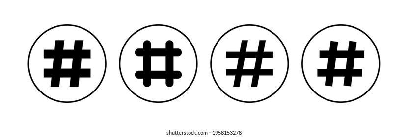 Hashtag icon set. hashtag symbol