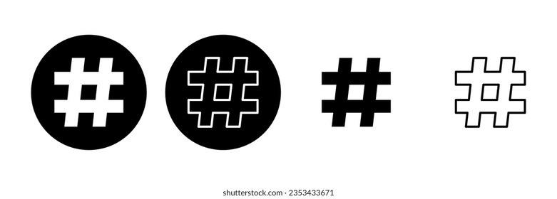 Hashtag icon set. hashtag symbol