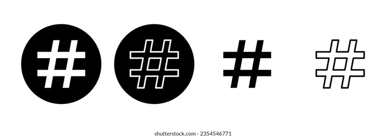 Hashtag icon set. hashtag symbol