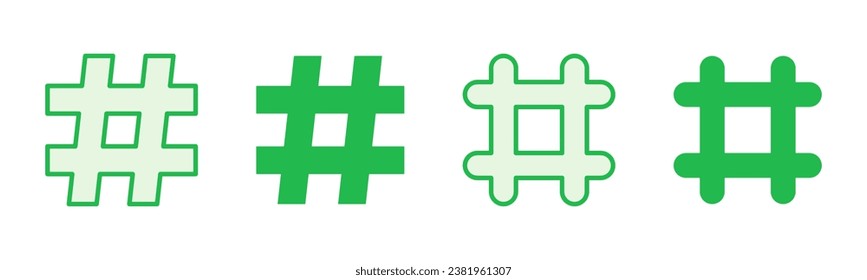 Hashtag icon set. hashtag symbol