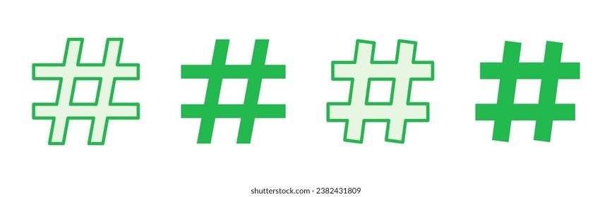 Hashtag-Symbol-Set. Hashtag-Symbol