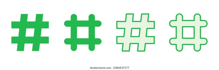 Hashtag icon set. hashtag symbol