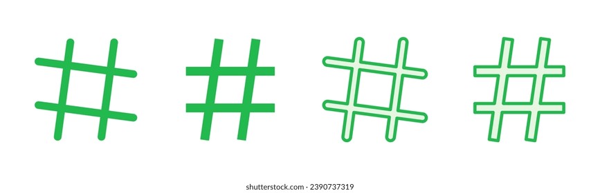 Hashtag icon set. hashtag symbol