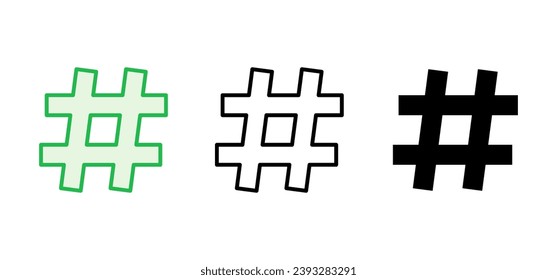 Hashtag icon set. hashtag symbol