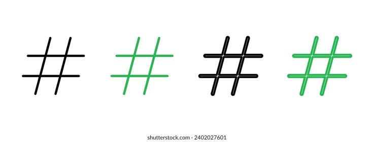Hashtag-Symbol-Set. Hashtag-Symbol