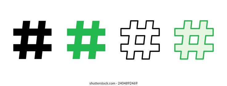 Hashtag icon set. hashtag symbol
