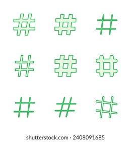Hashtag-Symbol-Set. Hashtag-Symbol