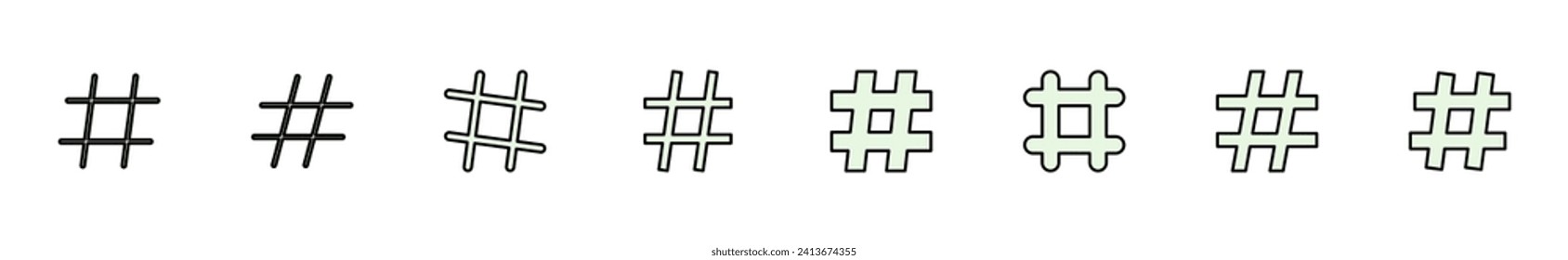 Hashtag-Symbol-Set. Hashtag-Symbol