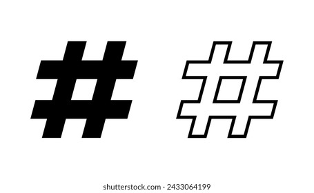 Hashtag icon set. hashtag symbol