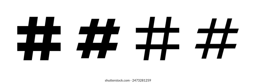 Hashtag icon set. hashtag symbol