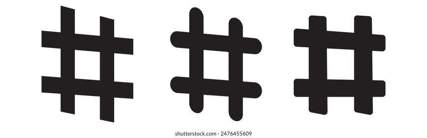 Hashtag icon set. hashtag symbol