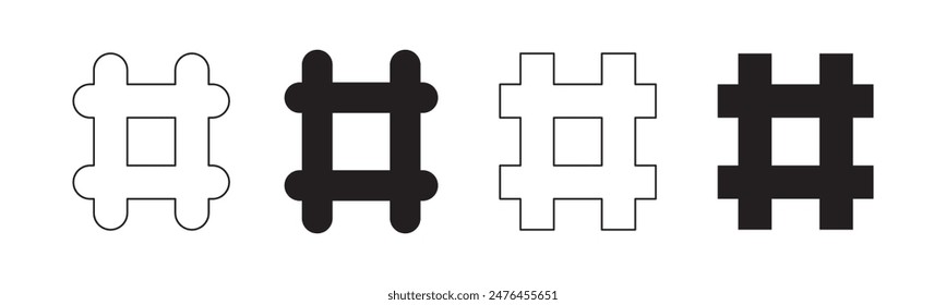 Hashtag icon set. hashtag symbol
