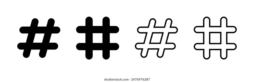 Hashtag icon set. hashtag symbol