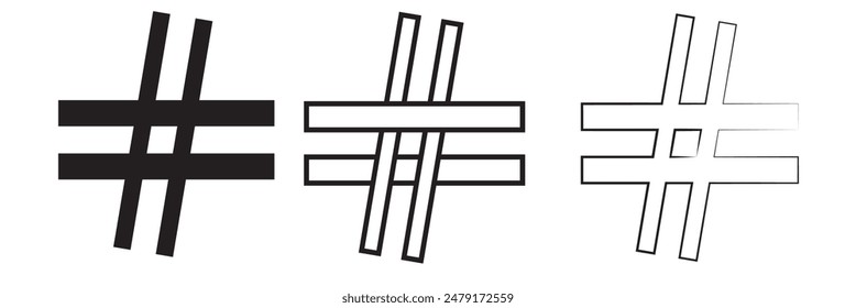 Hashtag-Symbolsatz. Hashtag-Symbol
