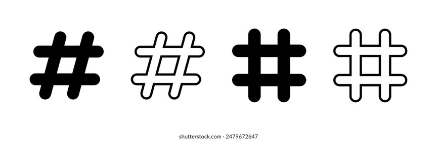 Hashtag icon set. hashtag symbol