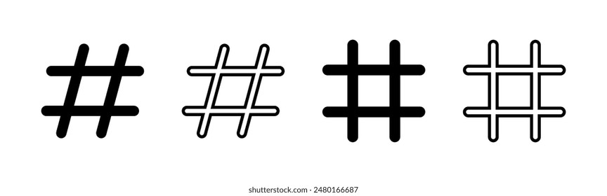 Hashtag icon set. hashtag symbol