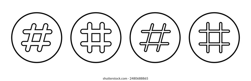 Hashtag icon set. hashtag symbol
