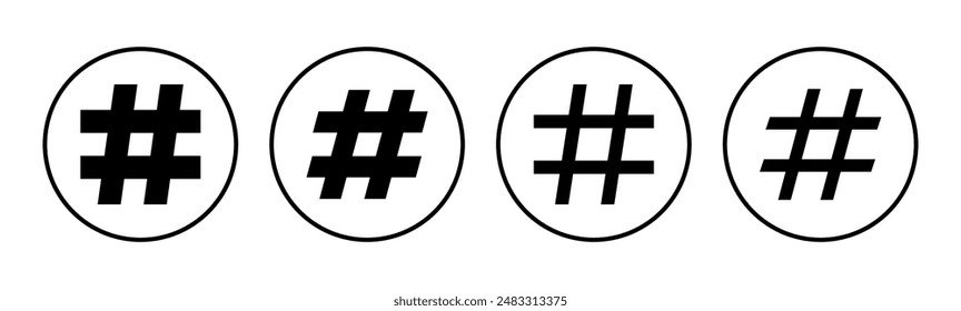 Hashtag icon set. hashtag symbol