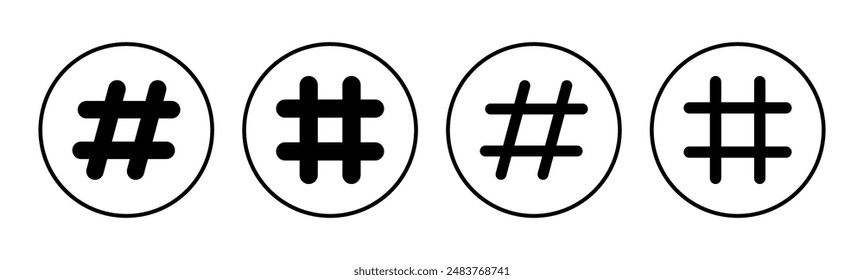 Hashtag-Symbolsatz. Hashtag-Symbol