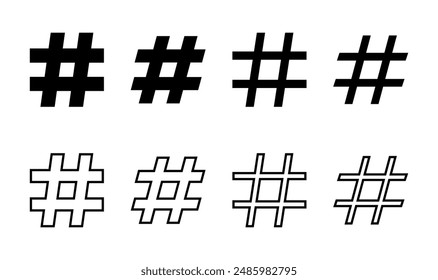 Hashtag icon set. hashtag symbol
